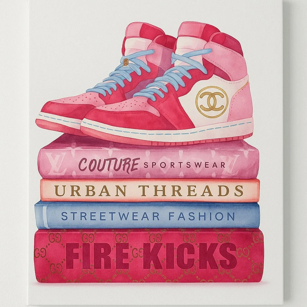 Inspiration Design Stylish‎ Pink High-Top Sneakers 20x16